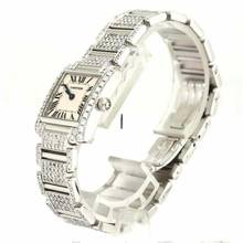 Thumbnail von Cartier Tank Française Quartz 20mm Steel 6.11TCW Full DIAMOND Watch </h1>