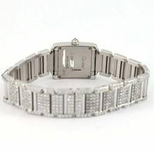 Thumbnail von Cartier Tank Française Quartz 20mm Steel 6.11TCW Full DIAMOND Watch </h1>