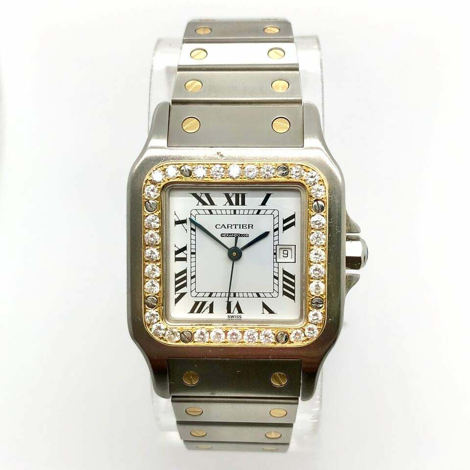  Cartier Santos Galbée 29mm Automatic 2 Tone 0.94TCW DIAMOND Watch  </h1> 
