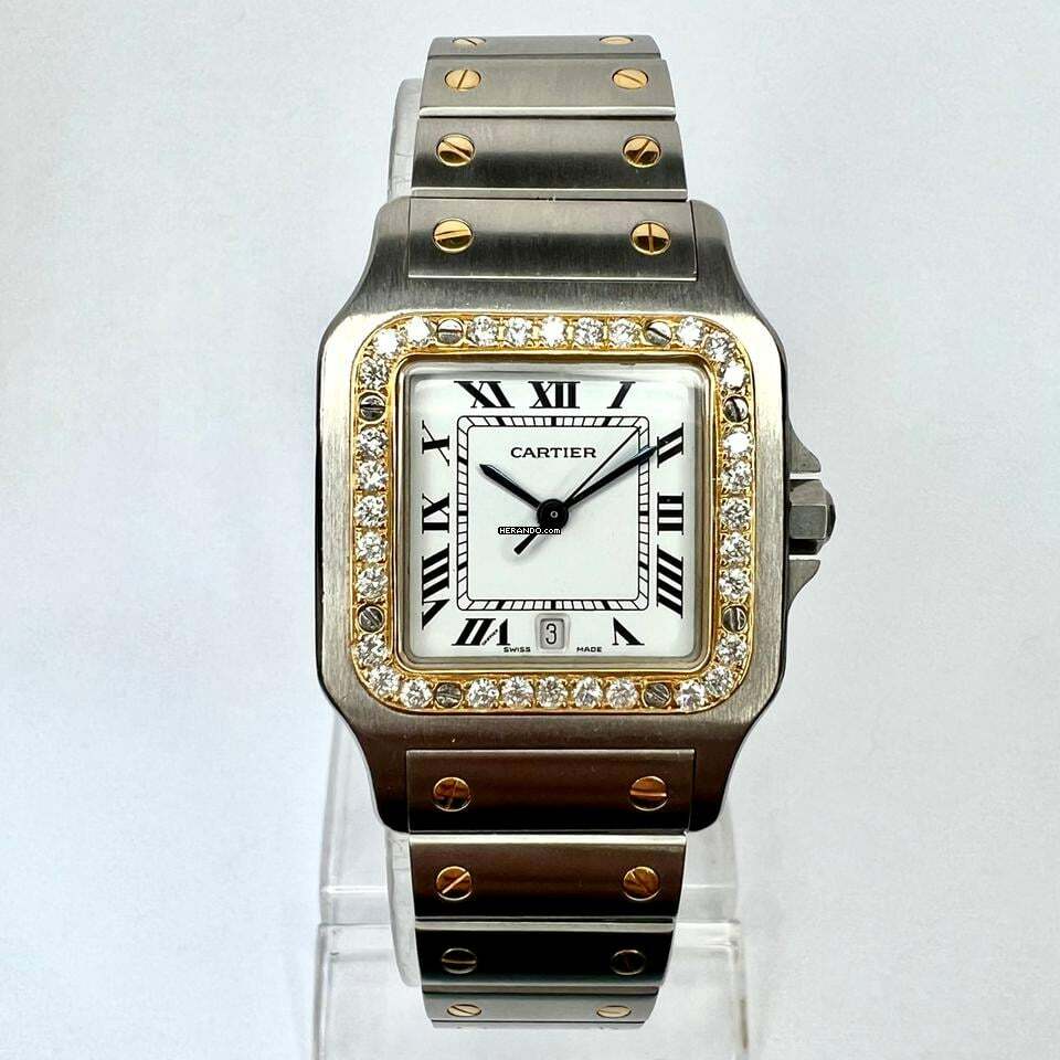  Cartier Santos Galbée 29mm Quartz 2 Tone 0.85TCW DIAMOND Watch  NEW Model </h1> 