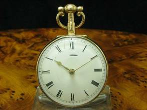 Thumbnail von William Smith Gold Mantel Open Face Spindeltaschenuhr Mit Schnecke & Kette </h1>