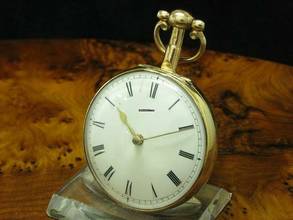 Thumbnail von William Smith Gold Mantel Open Face Spindeltaschenuhr Mit Schnecke & Kette </h1>