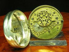 Thumbnail von Sibley London 925 Silber Open Face Spindeltaschenuhr Mit Schnecke & Kette </h1>