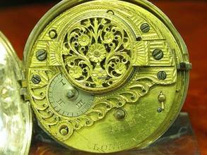 Thumbnail von Sibley London 925 Silber Open Face Spindeltaschenuhr Mit Schnecke & Kette </h1>