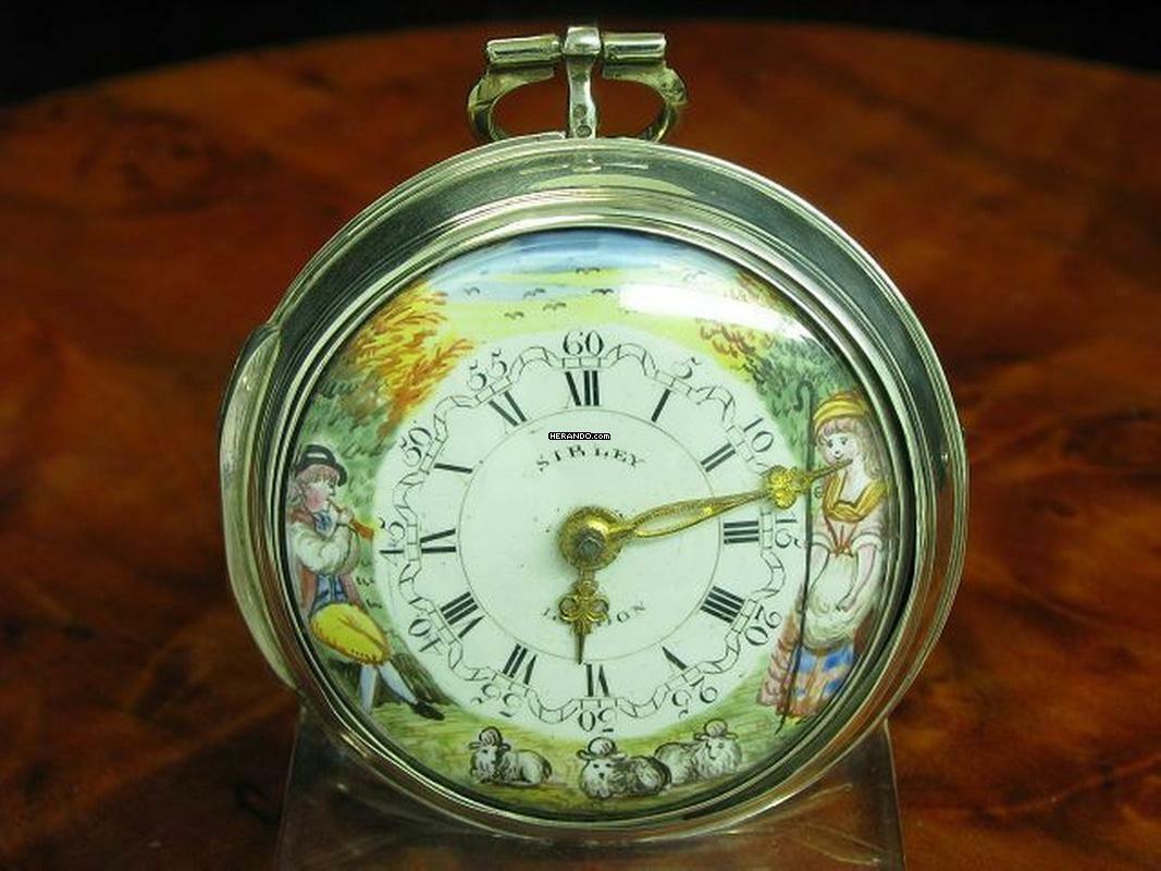 Sibley London 925 Silber Open Face Spindeltaschenuhr Mit Schnecke & Kette </h1>