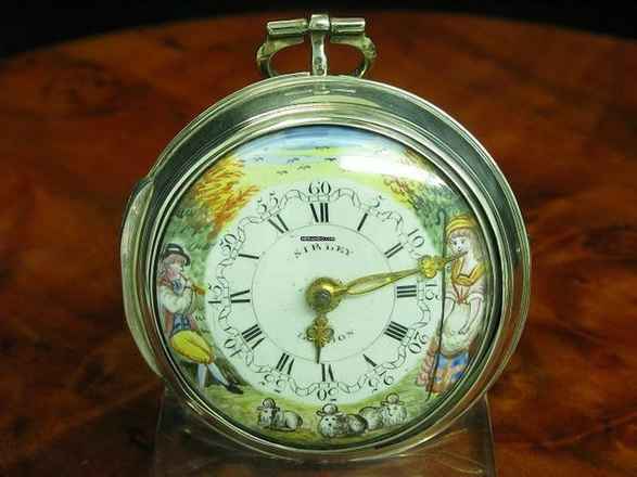  Sibley London 925 Silber Open Face Spindeltaschenuhr Mit Schnecke & Kette </h1> 