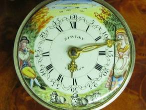 Thumbnail von Sibley London 925 Silber Open Face Spindeltaschenuhr Mit Schnecke & Kette </h1>