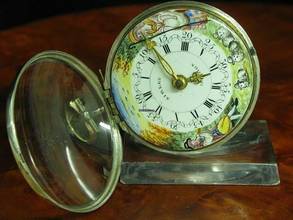 Thumbnail von Sibley London 925 Silber Open Face Spindeltaschenuhr Mit Schnecke & Kette </h1>
