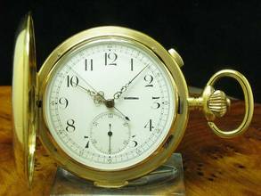  14kt 585 Gold Savonette Sprungdeckel Taschenuhr Chronograph Viertel-repetition </h1> 
