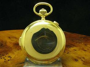 Thumbnail von 14kt 585 Gold Savonette Sprungdeckel Taschenuhr Chronograph Viertel-repetition </h1>