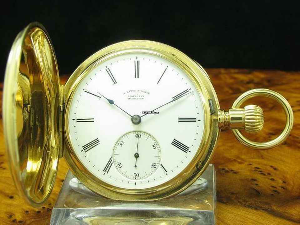  A. Lange & Söhne 18kt 750 Gold Savonette Taschenuhr Qualität 1a / Kaliber 43 </h1> 