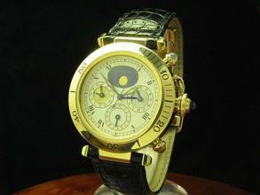 Thumbnail von Cartier Pasha 18kt 750 Gold 3-time Zones Automatic Herrenuhr / Ref M204579/0925 </h1>