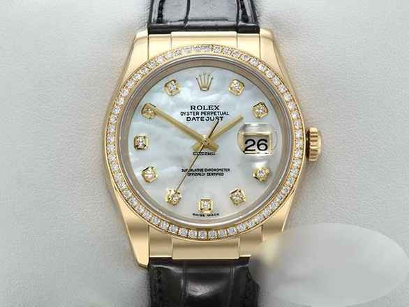  Rolex Datejust 36 36mm 116188 Gelbgold 750 Perlmutt Diamanten Automatik 18kt Yellow Gold Damen Mother Of Pearl </h1> 