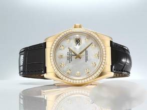Thumbnail von Rolex Datejust 36 36mm 116188 Gelbgold 750 Perlmutt Diamanten Automatik 18kt Yellow Gold Damen Mother Of Pearl </h1>