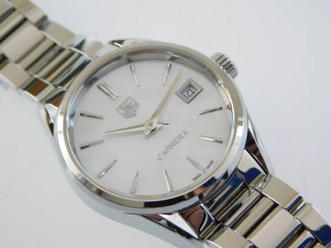  TAG Heuer Carrera Lady 32 mm Stahl mit Stahlband und Perlmutt Zifferblatt </h1> 