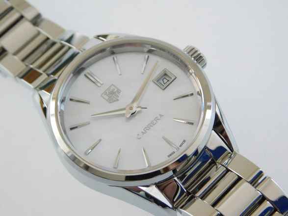 TAG Heuer Carrera Lady 32 mm Stahl mit Stahlband und Perlmutt Zifferblatt </h1> 