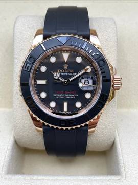  Rolex Yacht-Master Rose 40 Oysterflex Black Dial Top Condition Full Set with Box & Papers 2016 