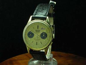 Thumbnail von Walux Geneve Gold Mantel / Edelstahl Handaufzug Chronograph Herrenuhr </h1>