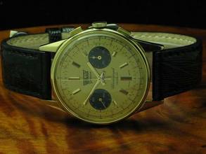 Thumbnail von Walux Geneve Gold Mantel / Edelstahl Handaufzug Chronograph Herrenuhr </h1>