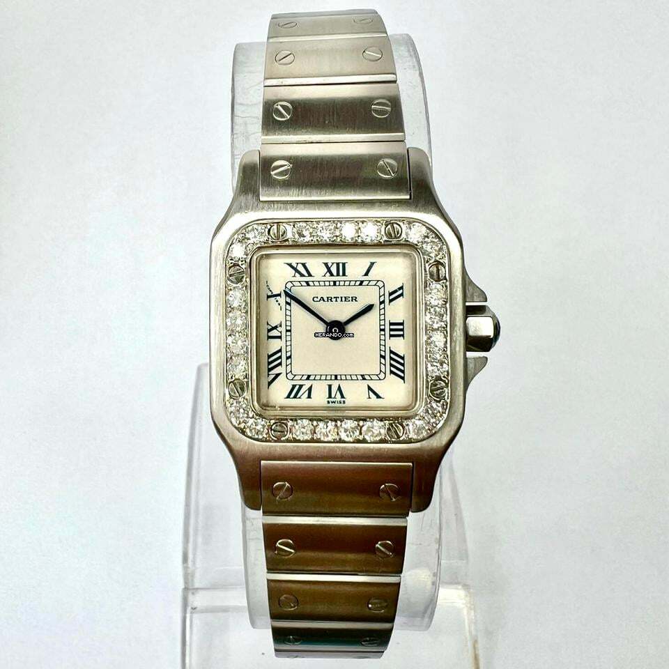  Cartier Santos Galbée 24mm Quartz Steel 0.69TCW Watch NEW Model </h1> 