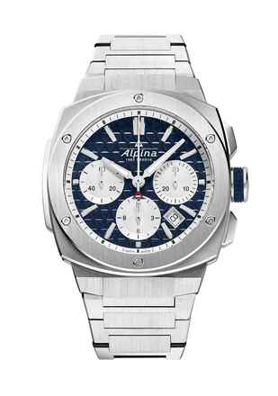  Alpina Alpiner EXTREME CHRONO AUTOMATIC STAINLESS STEEL CASE & BRACELET NAVY & SILVER DIAL 41 MM 