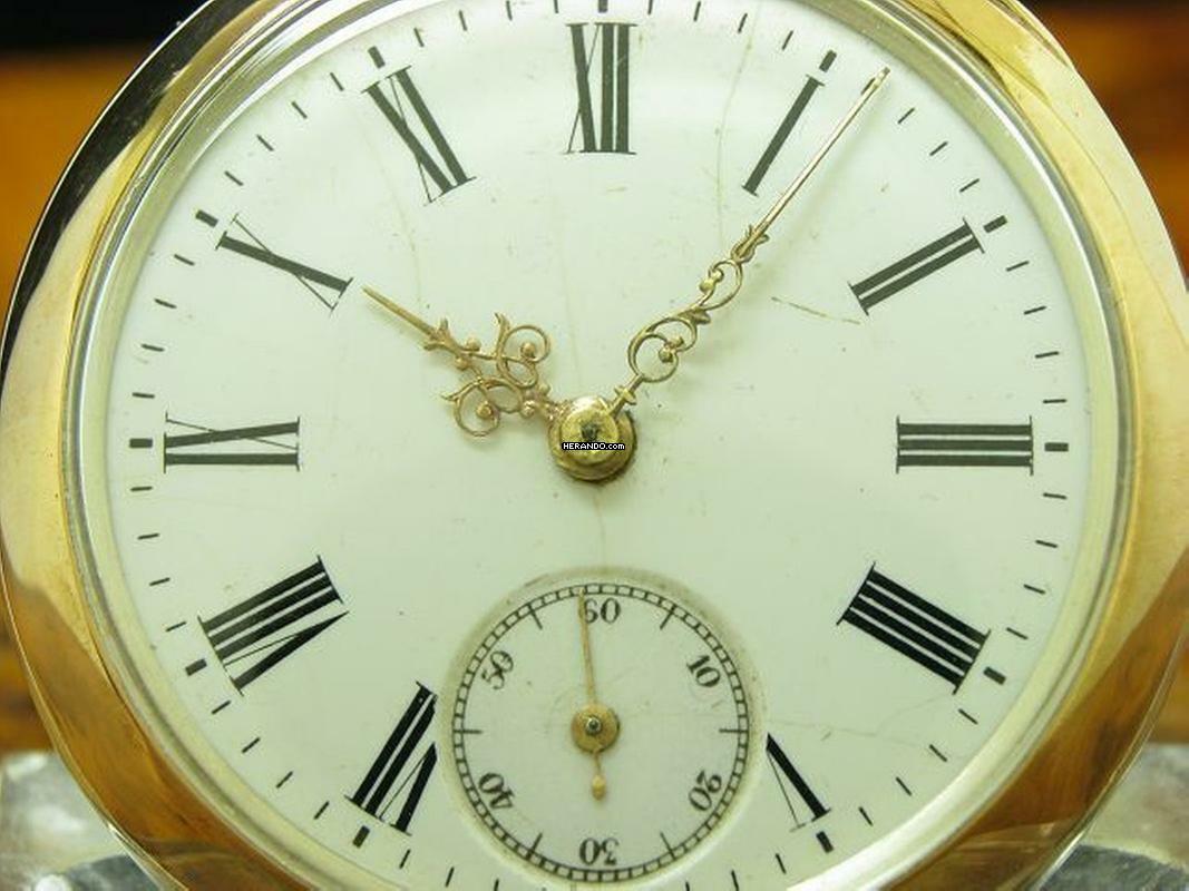 Thumbnail von Manufacture D' Horlogerie Lion 800 Silber Open Face Taschenuhr Schlüsselaufzug </h1>