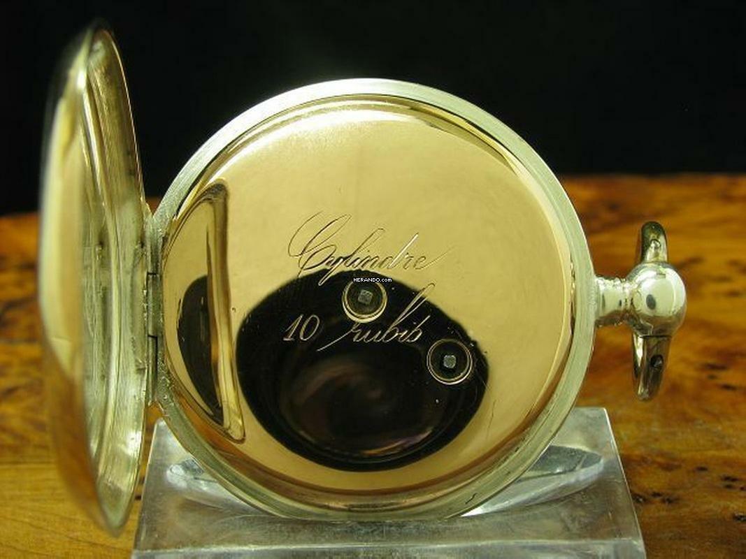 Thumbnail von Manufacture D' Horlogerie Lion 800 Silber Open Face Taschenuhr Schlüsselaufzug </h1>