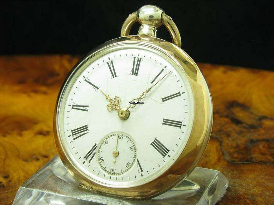 Thumbnail von Manufacture D' Horlogerie Lion 800 Silber Open Face Taschenuhr Schlüsselaufzug </h1>