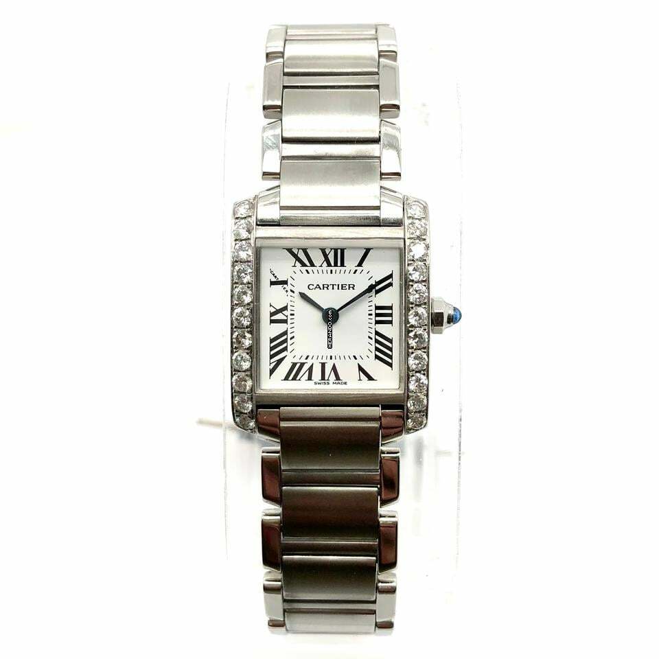  Cartier Tank Française Quartz 20mm Steel 0.80TCW DIAMOND Watch </h1> 