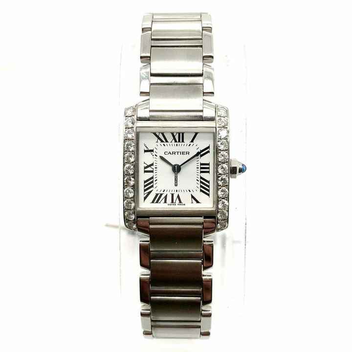 Cartier Tank Française Quartz 20mm Steel 0.80TCW DIAMOND Watch </h1> 