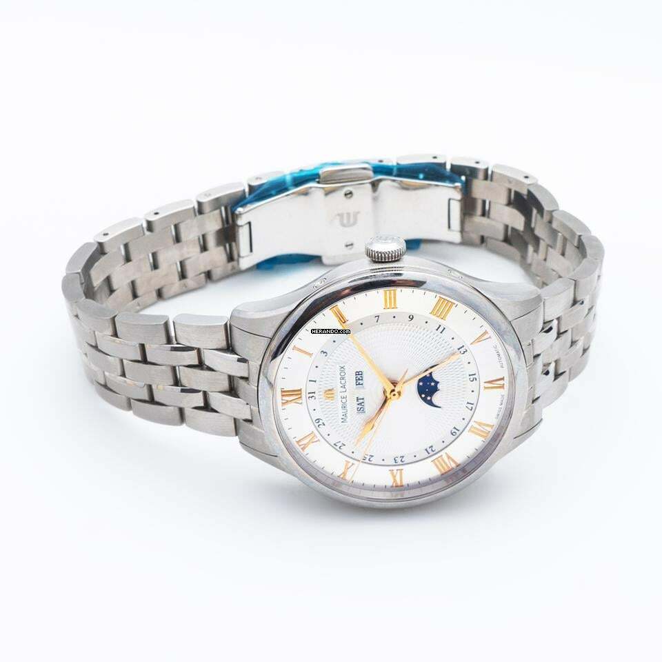 Thumbnail von Maurice Lacroix Masterpiece Phases de Lune MP6607-SS002-111 - Masterpiece Automatic Silver Dial Stainless Steel Men's Watch </h1>