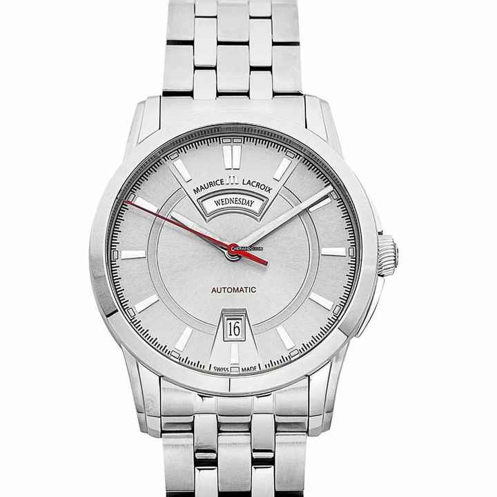  Maurice Lacroix Pontos Day Date PT6158-SS002-231 - Pontos Automatic Silver-tone Dial Stainless Steel Men's Watch </h1> 