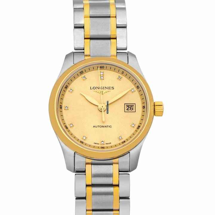  Longines Master Collection L22575377 - Master Collection Automatic Champagne Dial 18kt Yellow Gold Ladies Watch </h1> 