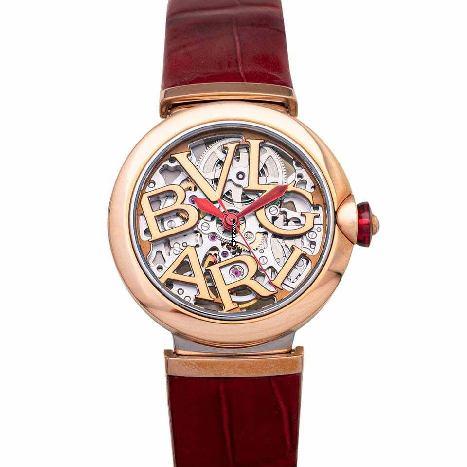  Bulgari Lucea 103373 - LVCEA Automatic Skeleton Dial 18kt Rose Gold Ladies Watch </h1> 