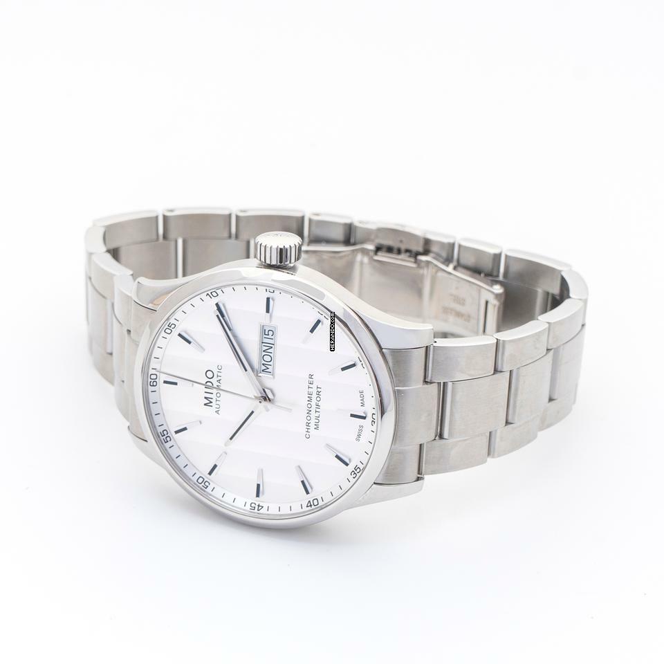 Thumbnail von Mido Multifort M038.431.11.031.00 - Multifort Automatic White Dial Stainless Steel Men's Watch </h1>