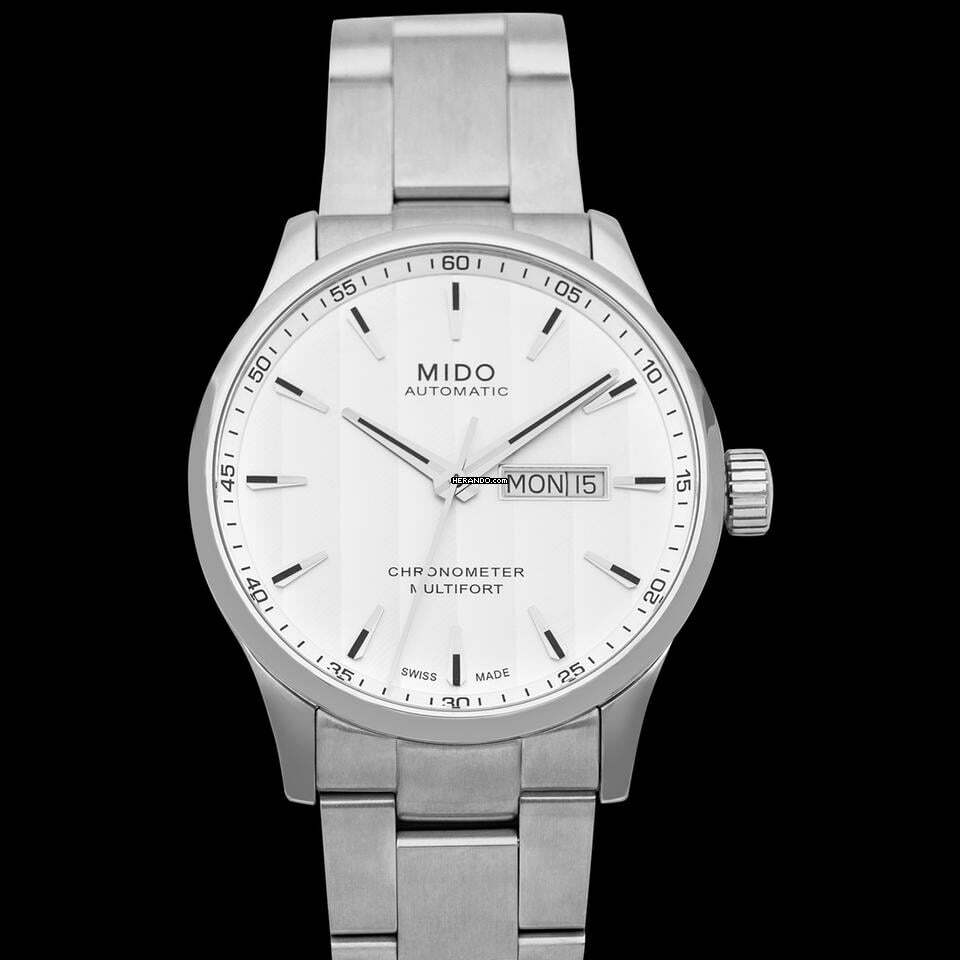 Thumbnail von Mido Multifort M038.431.11.031.00 - Multifort Automatic White Dial Stainless Steel Men's Watch </h1>