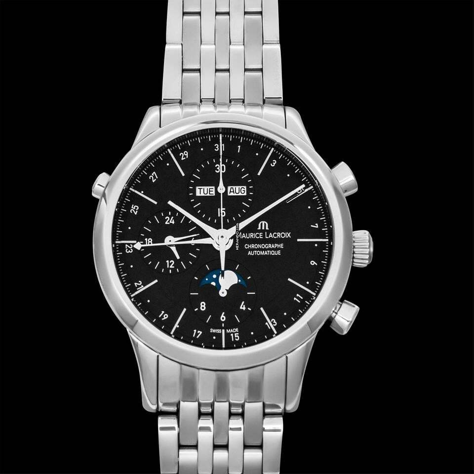 Thumbnail von Maurice Lacroix Les Classiques Chronographe LC6078-SS002-33E - Les Classiques Automatic Black Dial Stainless Steel Men's Watch </h1>