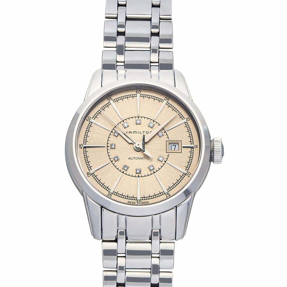 Hamilton Railroad H40405121 - American Classic Automatic Beige Dial Stainless Steel Ladies Watch </h1>