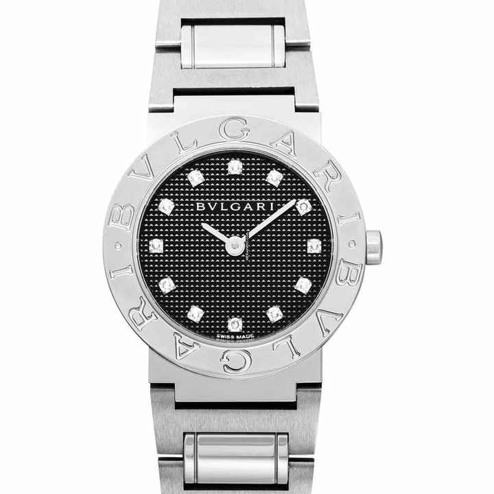  Bulgari 101356 - Chronograph Quartz Black Dial Stainless Steel Ladies Watch </h1> 