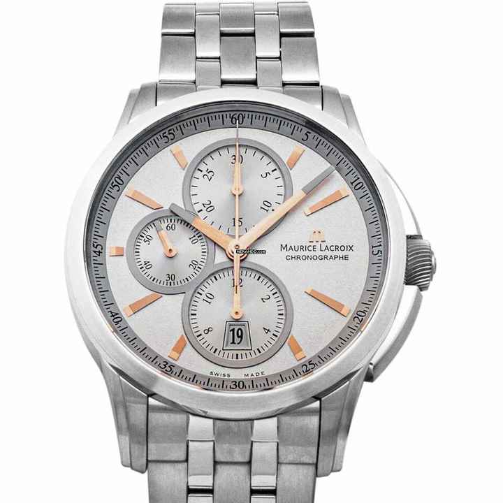  Maurice Lacroix Pontos Chronographe PT6188-SS002-131 - Pontos Automatic Silver-tone Dial Stainless Steel Men's Watch </h1> 