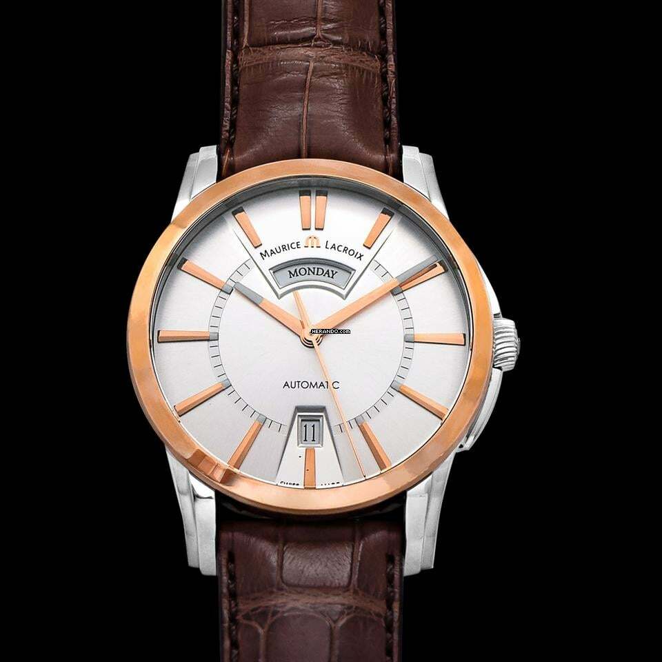 Thumbnail von Maurice Lacroix Pontos Day Date PT6158-PS101-13E - Pontos Automatic Silver-tone Dial 18kt Rose Gold Men's Watch </h1>