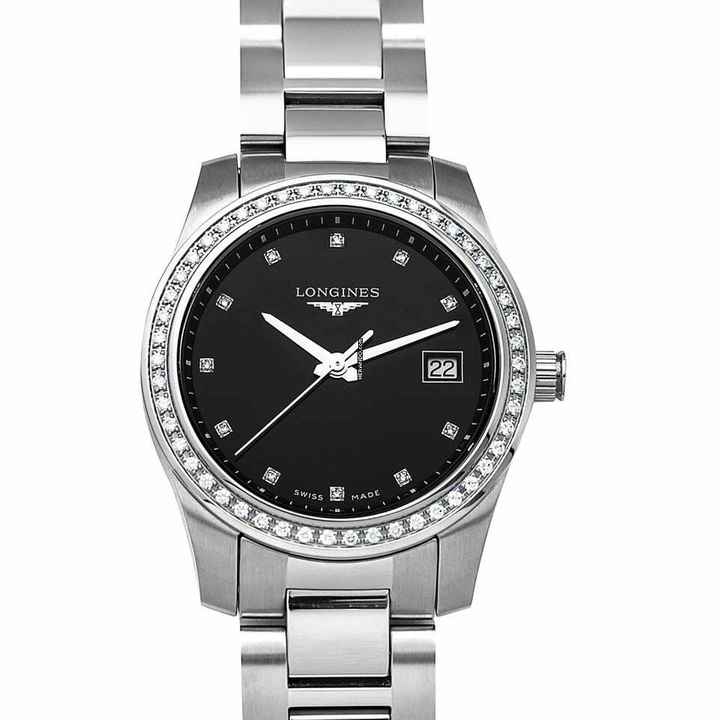  Longines L34000576 - HydroConquest Quartz Black Dial Stainless Steel Ladies Watch </h1> 