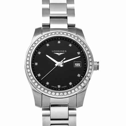  Longines L34000576 - HydroConquest Quartz Black Dial Stainless Steel Ladies Watch </h1> 