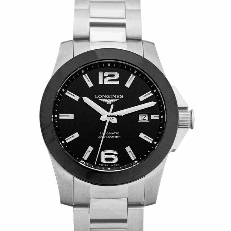 Longines Conquest L36574566 - Conquest Automatic Black Dial Stainless Steel Men's Watch </h1>
