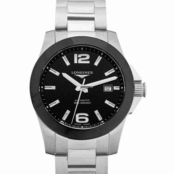  Longines Conquest L36574566 - Conquest Automatic Black Dial Stainless Steel Men's Watch </h1> 