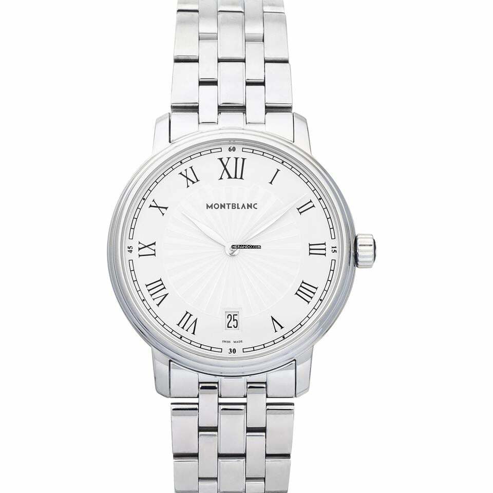  Montblanc Tradition 112636 - Tradition Quartz White Dial Stainless Steel Men's Watch </h1> 