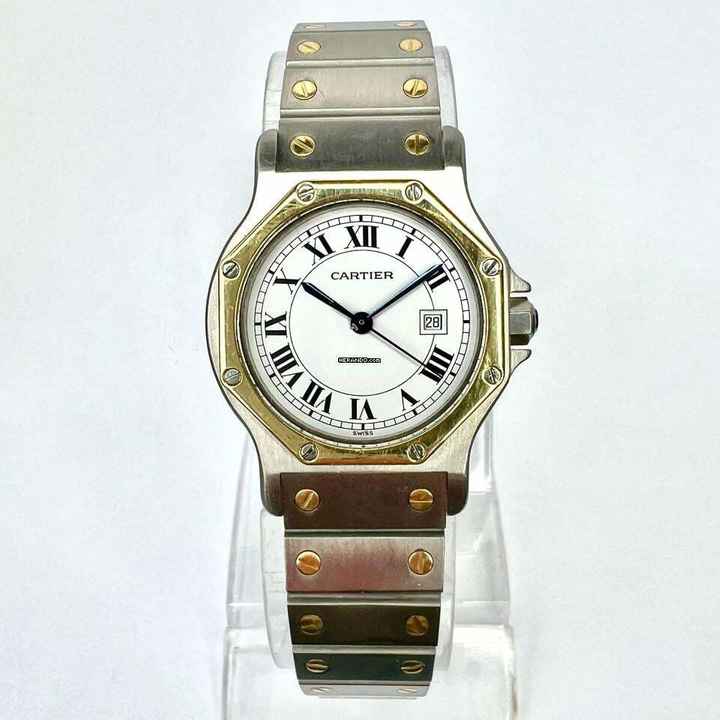  Cartier Santos OCTAGON Automatic Date 31mm 2 Tone Watch </h1> 