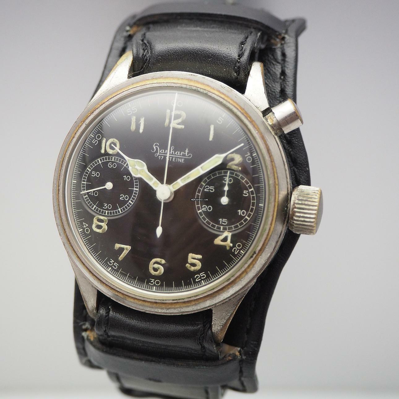 Hanhart Vintage Monopusher Eindrücker Chronograph WW2 Cal.40/50 </h1>