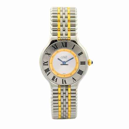 Cartier 21 Must de Cartier Quarz Revision vergoldet Garantie 