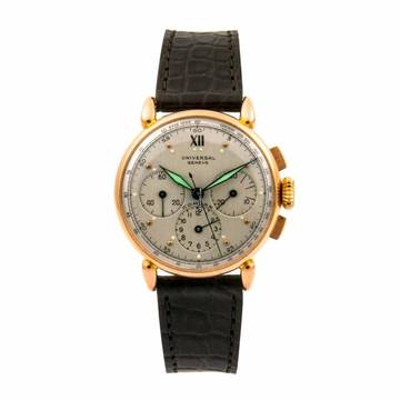 Universal Genève Compax 1943 Rotgold Chronograph Handaufzug Revision bei UG 1 Jahr Garantie 